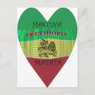 Hakuna Matata Ich liebe Äthiopien Farben.png Postkarte
