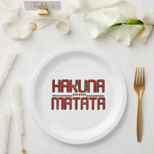 Hakuna Matata in Rot mit Sternen Technik und Desig Pappteller