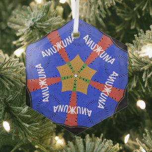 Hakuna Matata Iridiscent Blue Ornament Aus Glas