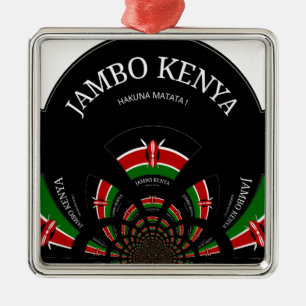 Hakuna Matata Jambo Kenya Silbernes Ornament