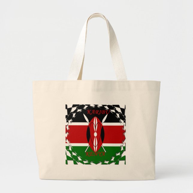 Hakuna matata Karaibu Kenya Jumbo Stoffbeutel (Vorne)