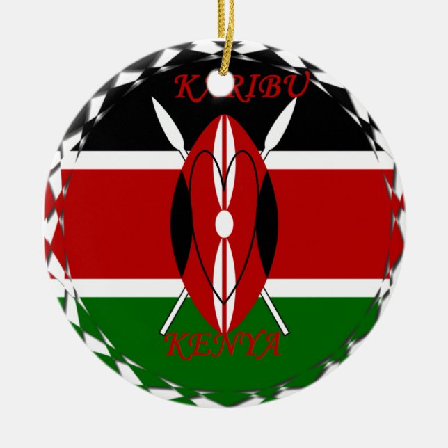 Hakuna matata Karaibu Kenya Keramikornament (Vorne)