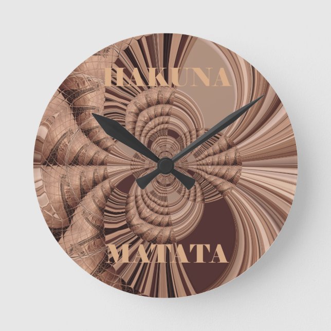 Hakuna Matata Kenia Giraffe Safari gesponnenes Runde Wanduhr (Vorderseite)