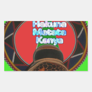 Hakuna Matata Kenia Kunst Druck Rechteckiger Aufkleber