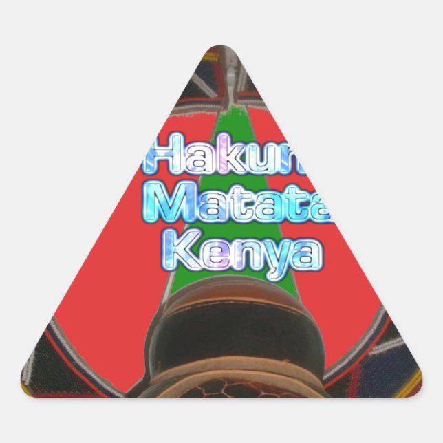 Hakuna Matata Kenya Art Print Dreieckiger Aufkleber (Vorderseite)