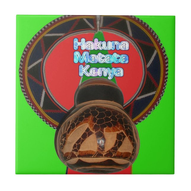 Hakuna Matata Kenya Art Print Fliese (Vorderseite)