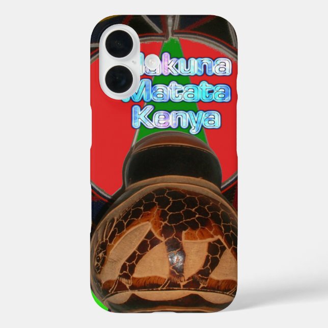 Hakuna Matata Kenya Art Print iPhone 16 Hülle (Rückseite)