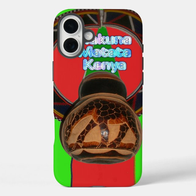 Hakuna Matata Kenya Art Print iPhone 16 Plus Hülle (Rückseite)