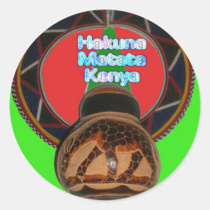 Hakuna Matata Kenya Art Print Runder Aufkleber