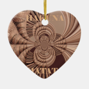 Hakuna Matata Kenya Giraffe Safari Woven Sourveni Keramik Ornament