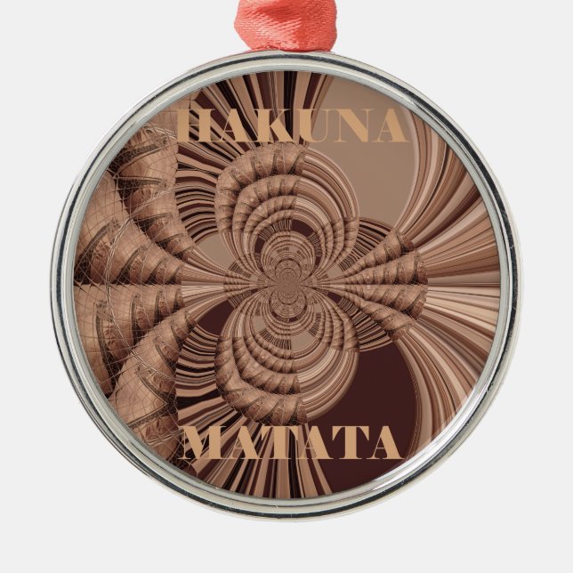 Hakuna Matata Kenya Giraffe Safari Woven Sourveni Silbernes Ornament (Vorne)