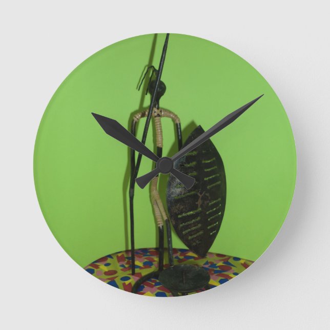 Hakuna Matata Kenya Maasai.JPG Runde Wanduhr (Vorderseite)