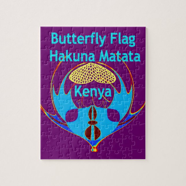 "Hakuna Matata Kenya" Schmetterlingskunst Print/Gr (Vertikal)