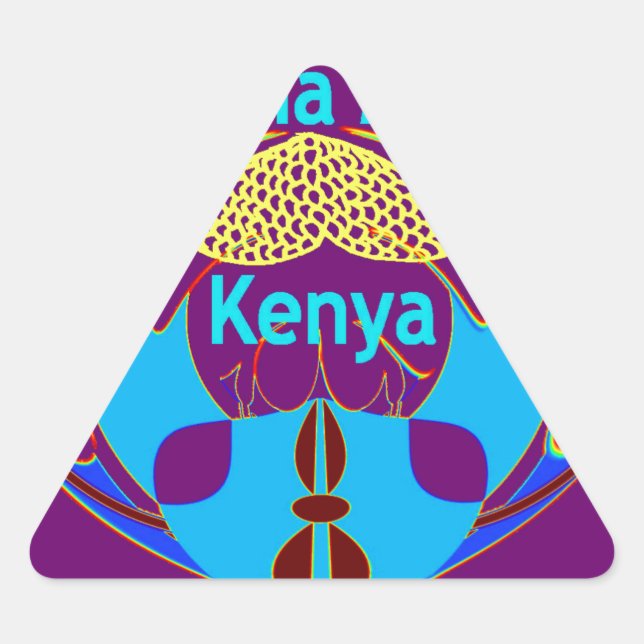 "Hakuna Matata Kenya" Schmetterlingskunst Print/Gr Dreieckiger Aufkleber (Vorderseite)
