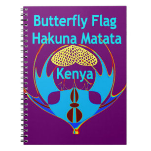 "Hakuna Matata Kenya" Schmetterlingskunst Print/Gr Notizblock