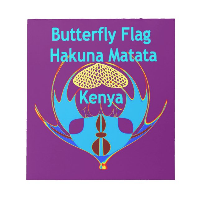 "Hakuna Matata Kenya" Schmetterlingskunst Print/Gr Notizblock (Vorderseite)