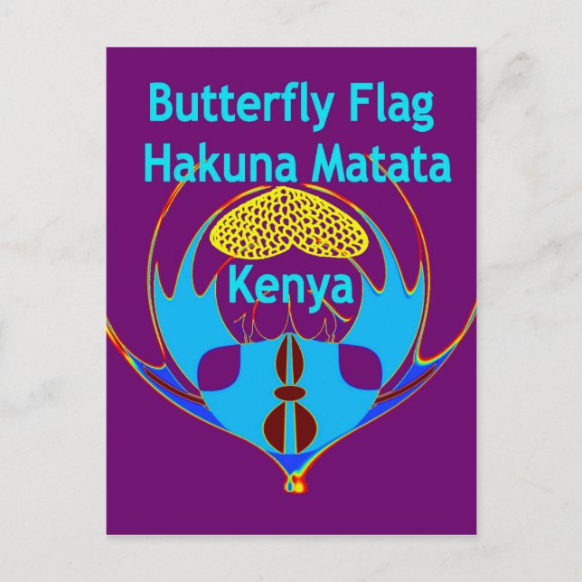 "Hakuna Matata Kenya" Schmetterlingskunst Print/Gr Postkarte (Vorderseite)