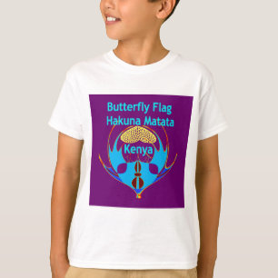 "Hakuna Matata Kenya" Schmetterlingskunst Print/Gr T-Shirt