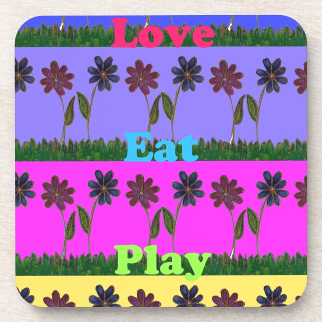 Hakuna Matata Liebe Eat Play.png Getränkeuntersetzer (Vorderseite)