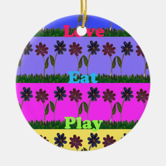 Hakuna Matata Liebe Eat Play.png Keramik Ornament (Vorne)