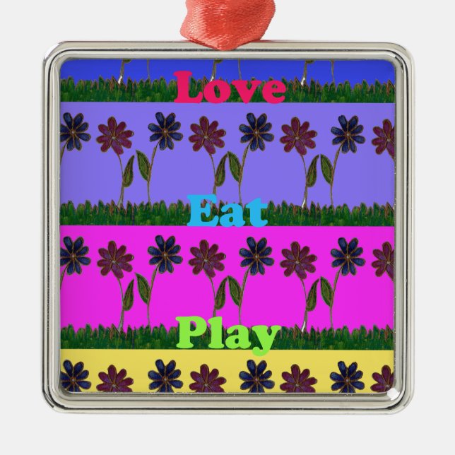 Hakuna Matata Liebe Eat Play.png Ornament Aus Metall (Vorne)