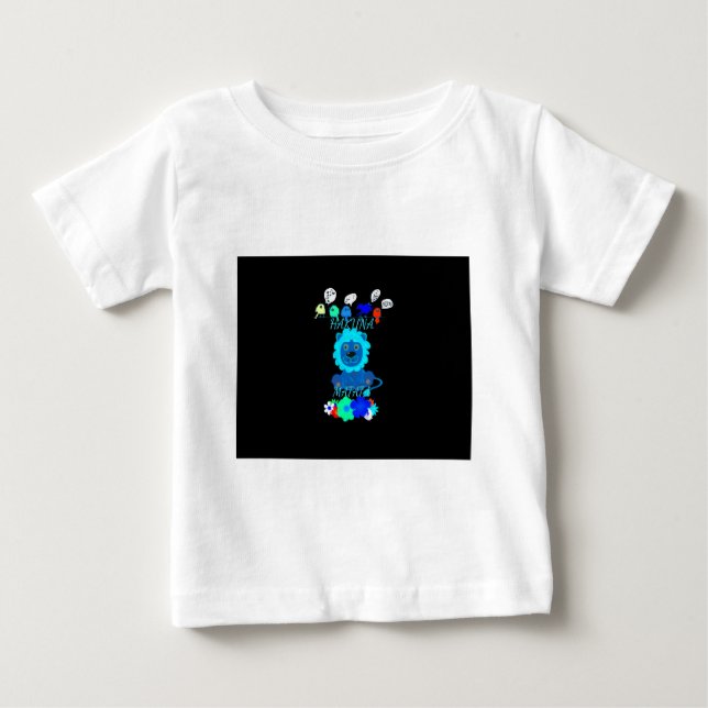 Hakuna Matata Lion Art Print Baby T-shirt (Vorderseite)