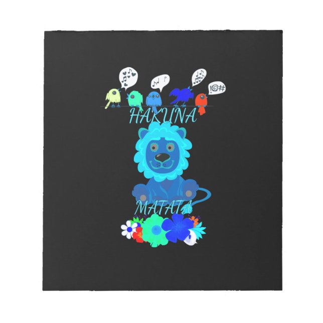 Hakuna Matata Lion Art Print Notizblock (Vorderseite)