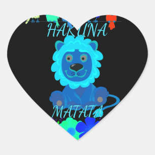 Hakuna Matata Löwe Kunst Druck Herz-Aufkleber