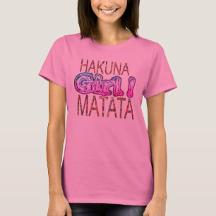 Hakuna Matata Mädchen Afrikanischer Druck Lebend T-Shirt