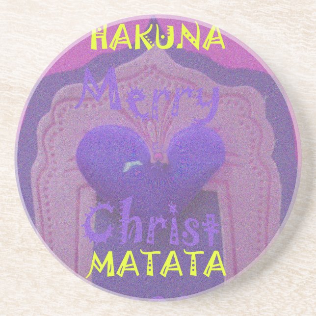 Hakuna Matata Merry Christmas Liebe Design.jpg Getränkeuntersetzer (Vorne)