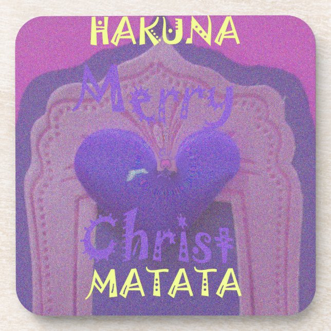 Hakuna Matata Merry Christmas Liebe Design.jpg Getränkeuntersetzer (Vorderseite)