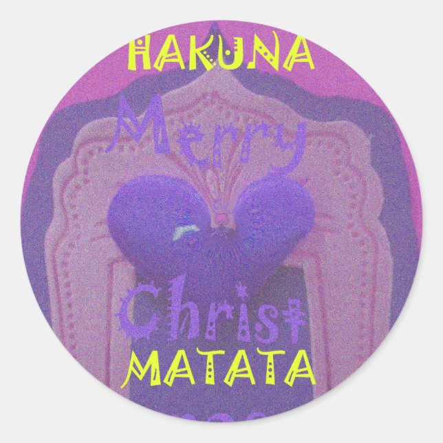 Hakuna Matata Merry Christmas Liebe Design.jpg Runder Aufkleber (Vorderseite)