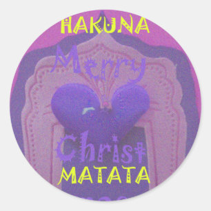 Hakuna Matata Merry Christmas Liebe Design.jpg Runder Aufkleber