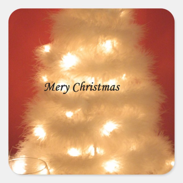 Hakuna Matata Merry Christmas white Quadratischer Aufkleber (Vorderseite)