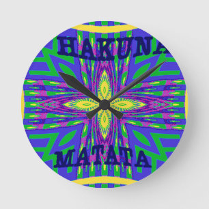 Hakuna matata Mombasa Kanga Runde Wanduhr