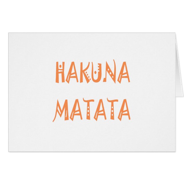 Hakuna Matata Motif Art Design (Devant horizontal)