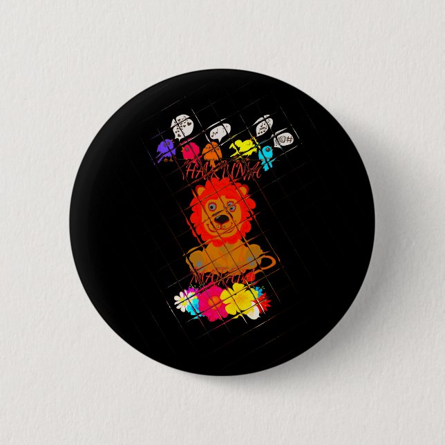 Hakuna Matata niedliches Baby-Löwe-Königsdesign Button (Vorderseite)