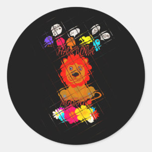 Hakuna Matata niedliches Baby-Löwe-Königsdesign Runder Aufkleber