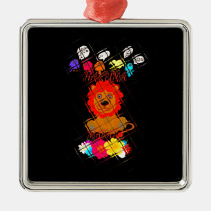 Hakuna Matata niedliches Baby-Löwe-Königsdesign Silbernes Ornament