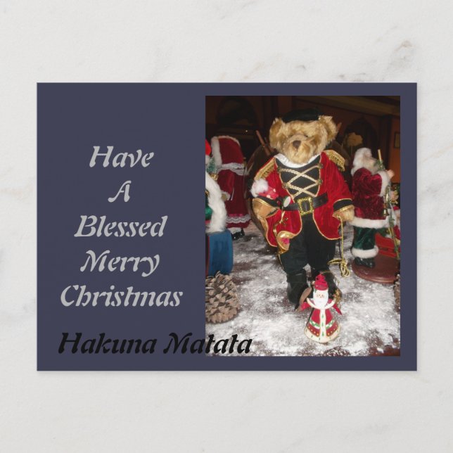 Hakuna Matata ont une carte bénie de Joyeux Noël (Devant)