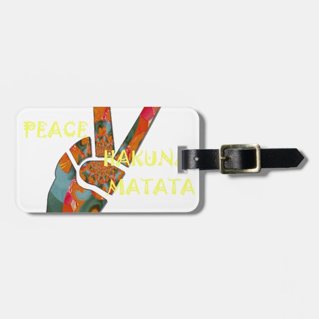 Hakuna Matata Peace Gepäckanhänger (Vorderseite horizontal)