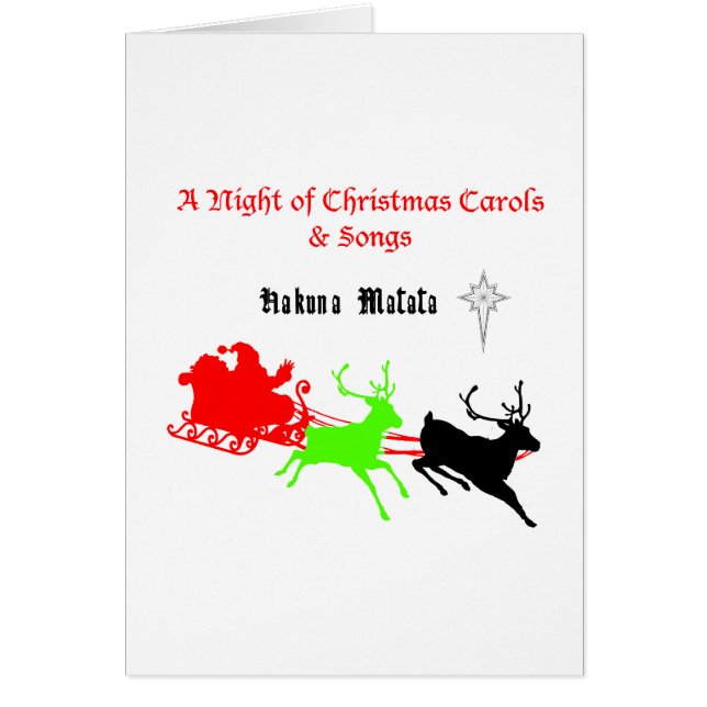 Hakuna Matata Père Noël cadeaux avec chant de caro (Devant)