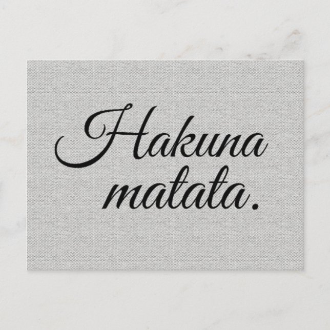 Hakuna matata postkarte (Vorderseite)