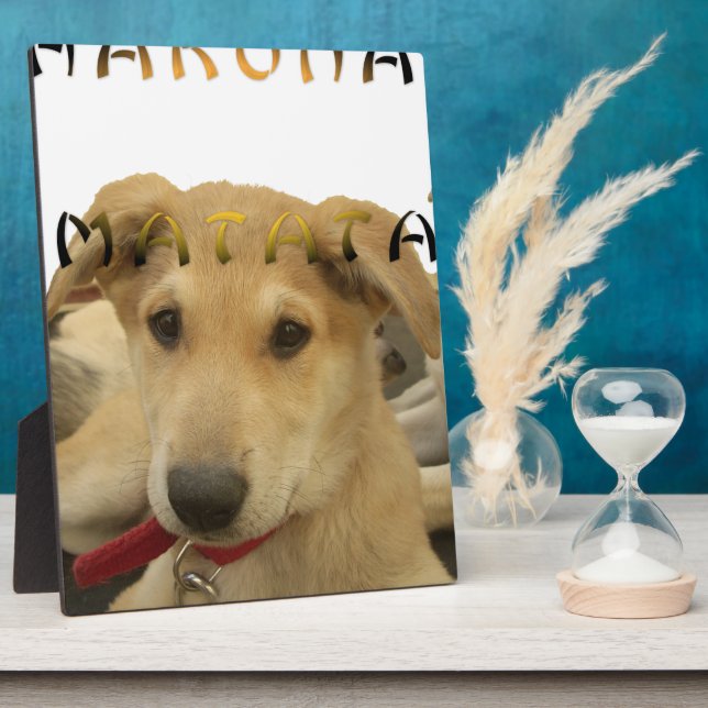 "Hakuna Matata Pup" - Worry-free Puppy Liebe Fotoplatte (Seite)