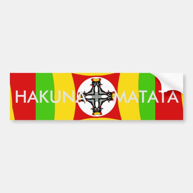 Hakuna Matata Rasta Color Red Golden Green Autoaufkleber (Vorne)