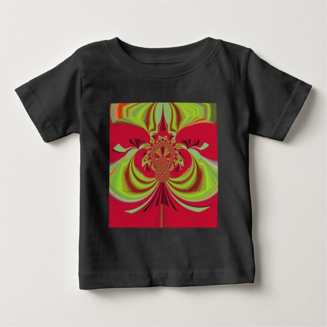 Hakuna Matata rotes gelbes Design Baby T-shirt (Vorderseite)