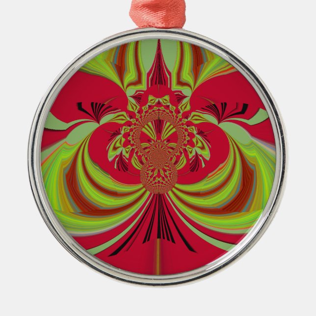 Hakuna Matata rotes gelbes Design Ornament Aus Metall (Vorne)