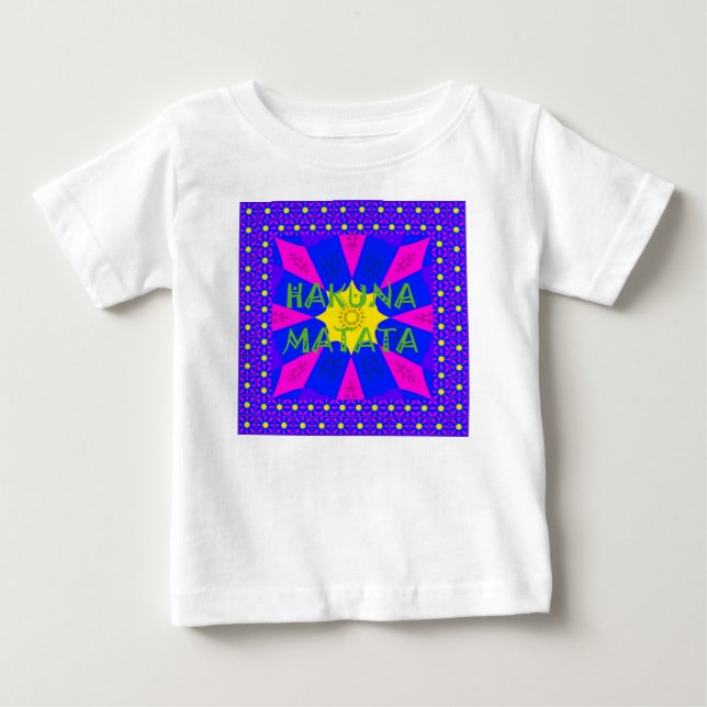 Hakuna Matata Schöne Phantastische Designfarben Baby T-shirt (Vorderseite)