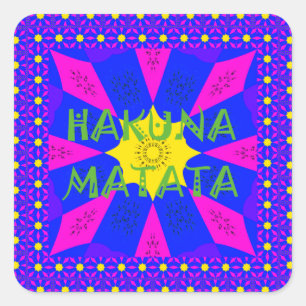 Hakuna Matata Schöne Phantastische Designfarben Quadratischer Aufkleber