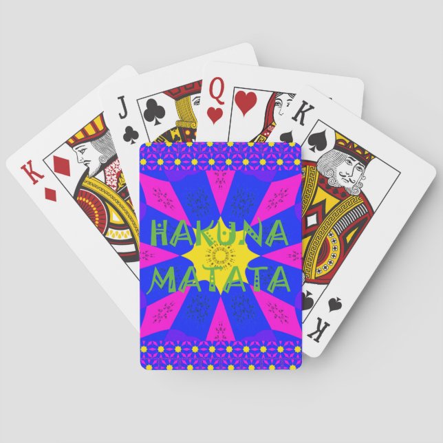 Hakuna Matata Schöne Phantastische Designfarben Spielkarten (Rückseite)